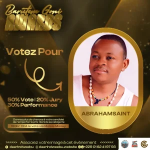 Abraham Saint — candidat de la 1re édition des Barutem Goni Awards (2025).
