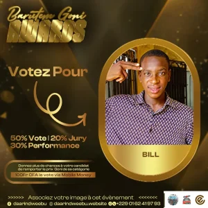 Bill — candidat de la 1re édition des Barutem Goni Awards (2025).