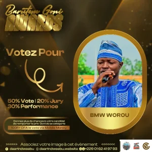 BMW Worou — candidat de la 1re édition des Barutem Goni Awards (2025).