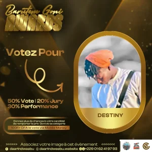 Destiny Boy — candidat de la 1re édition des Barutem Goni Awards (2025).
