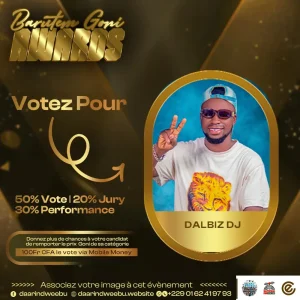 DJ Dalbiz — candidat de la 1re édition des Barutem Goni Awards (2025).