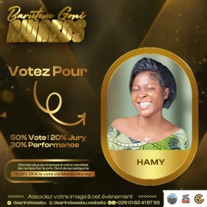 Hamy — candidat de la 1re édition des Barutem Goni Awards (2025).