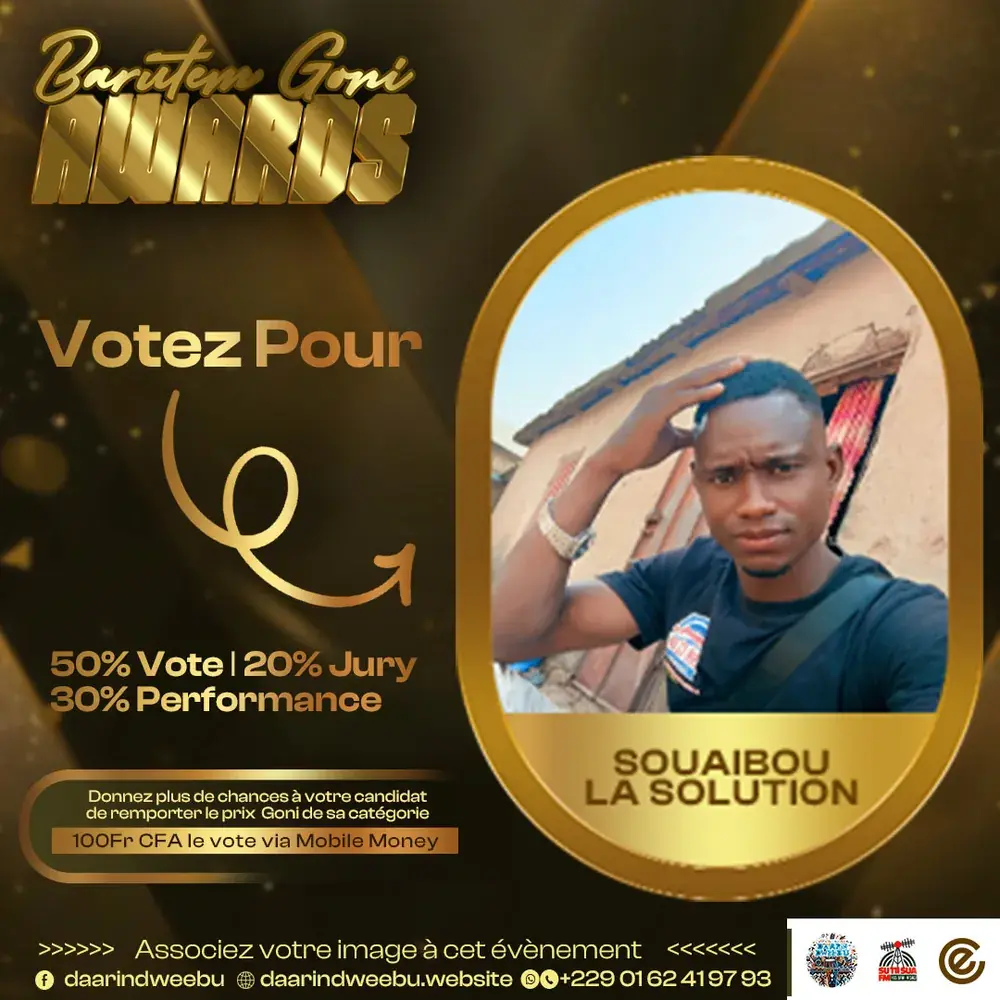Souaïbou La Solution — candidat de la 1re édition des Barutem Goni Awards (2025).